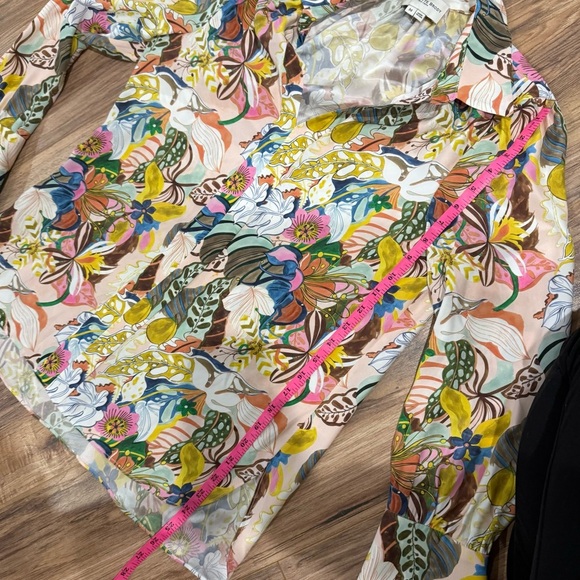 Charlotte Brody New York Floral Print Button Down Silk Blouse Top - Picture 8 of 8